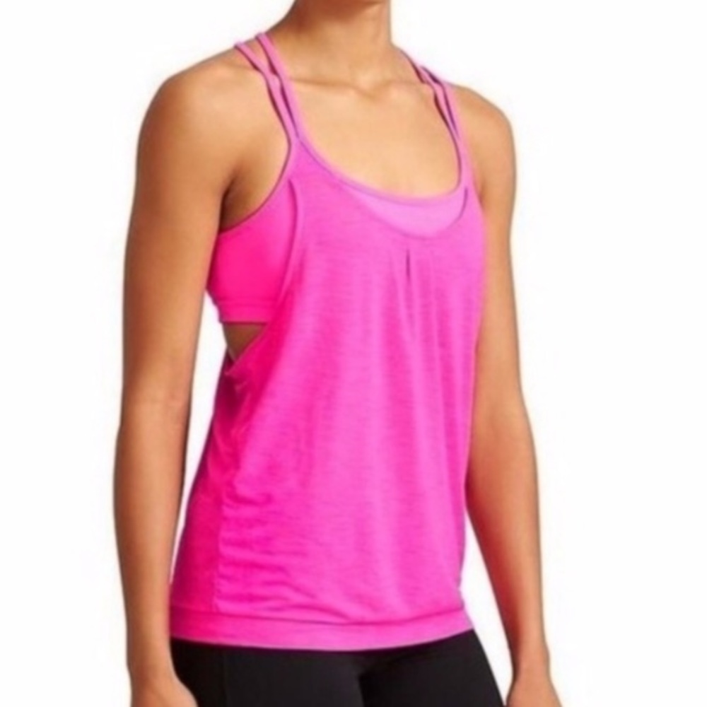 Athleta hot pink build in bra Tank top S